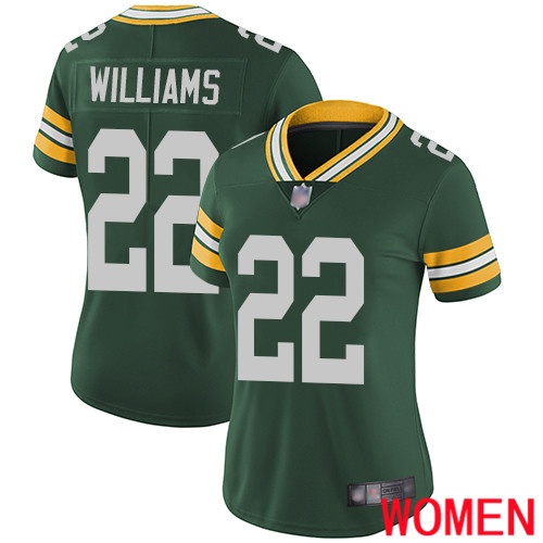 Green Bay Packers Limited Green Women #22 Williams Dexter Home Jersey Nike NFL Vapor Untouchable